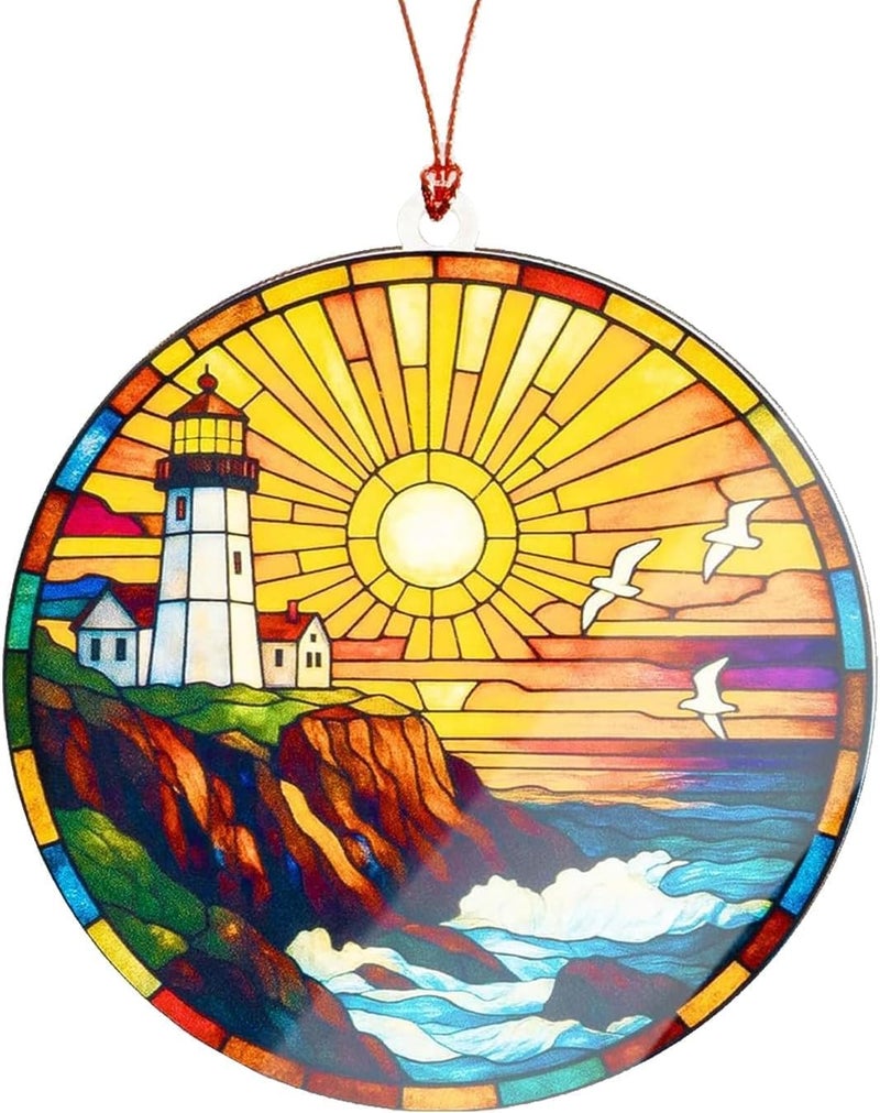 NELXI Lighhouse ONM, Lighthouse Ornaments for Christmas Tree, Christmas Ornaments 2025, Acrylic Lighthouse Decor for Office, Room, Home, Holiday Present Ideas, Ideas for Men and Women - Image 1